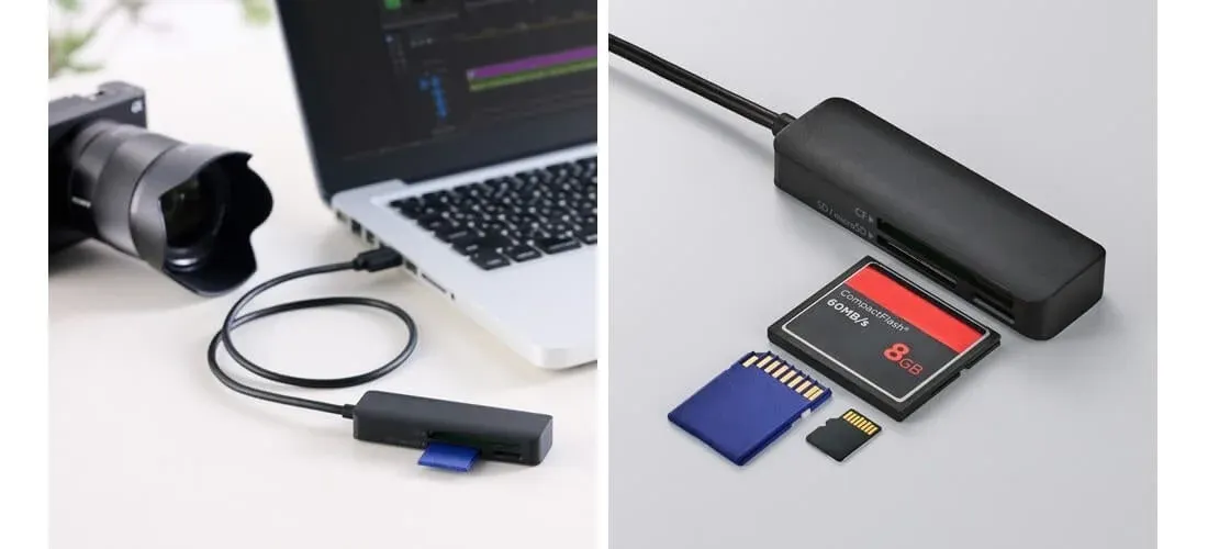 これで複数のカードリーダーは不要！SD・microSD・コンパクトフラッシュに対応したケーブル一体型メモリーカードリーダー「MR3-C30BK」が登場