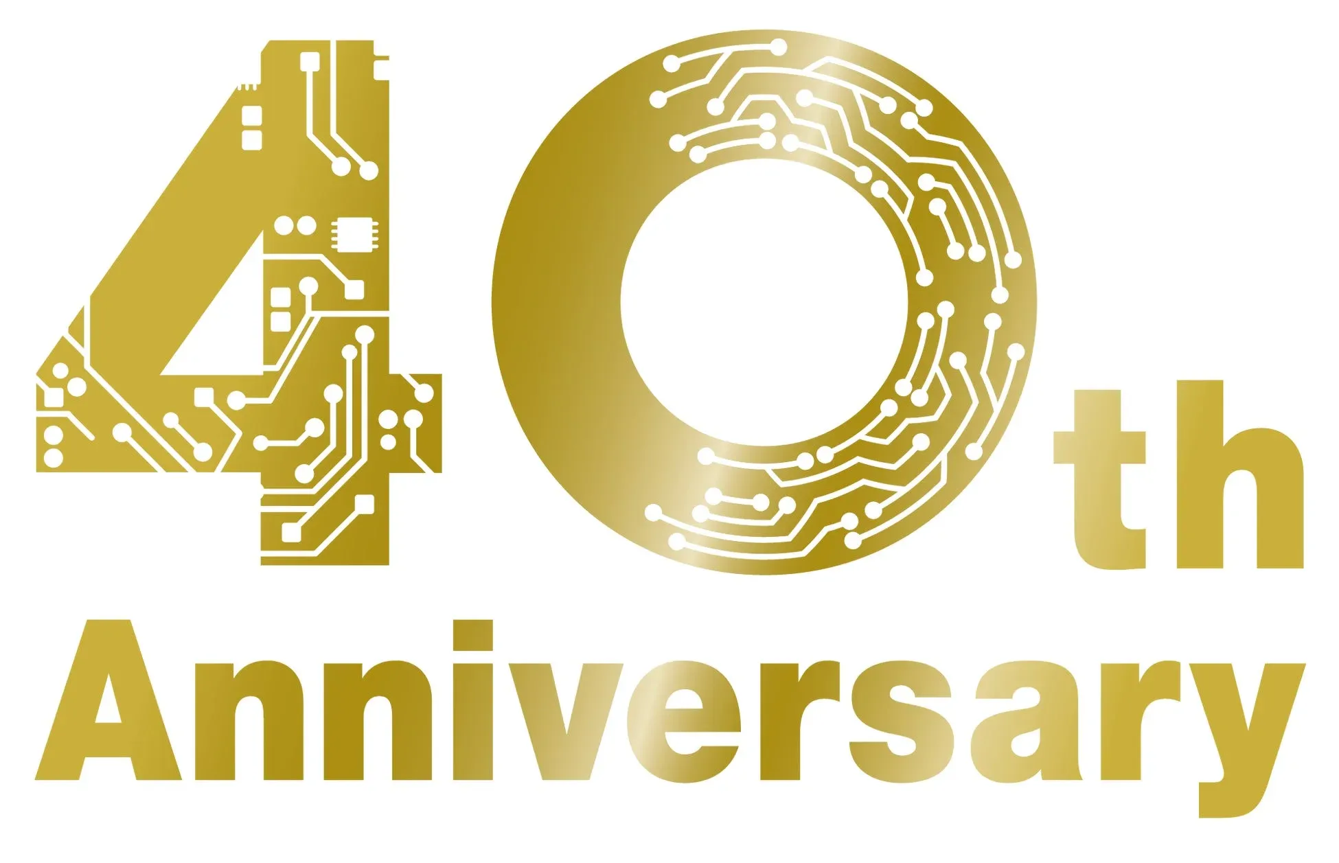 金色で「40th Anniversary」と書かれたロゴマーク