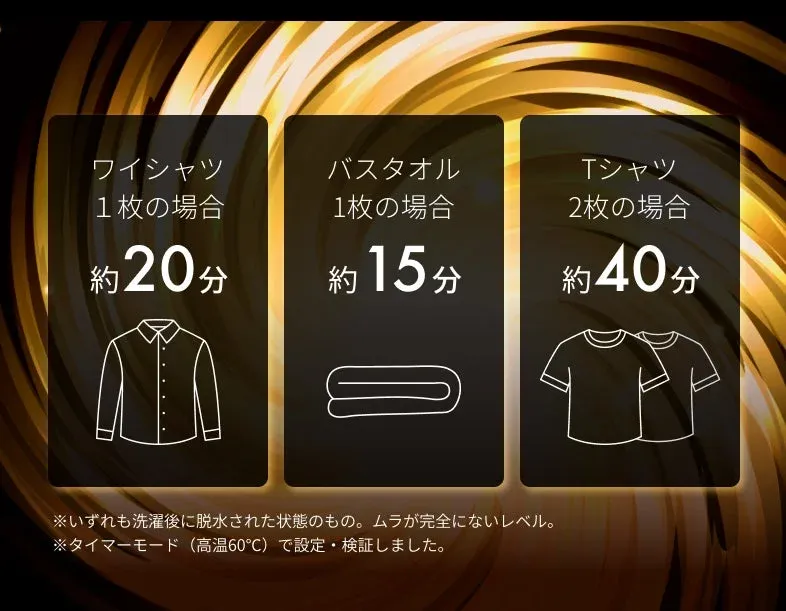 衣類の乾燥時間の目安