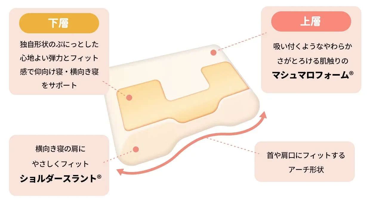 枕の多層構造と機能説明図