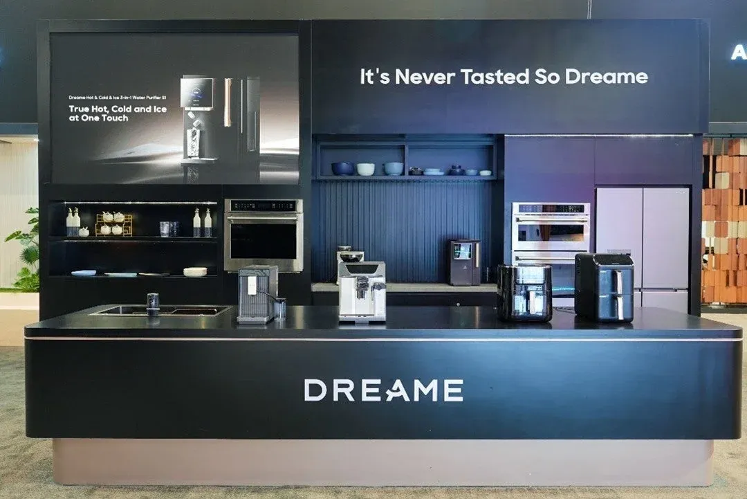 Dreameブランドのモダンなキッチン家電の展示