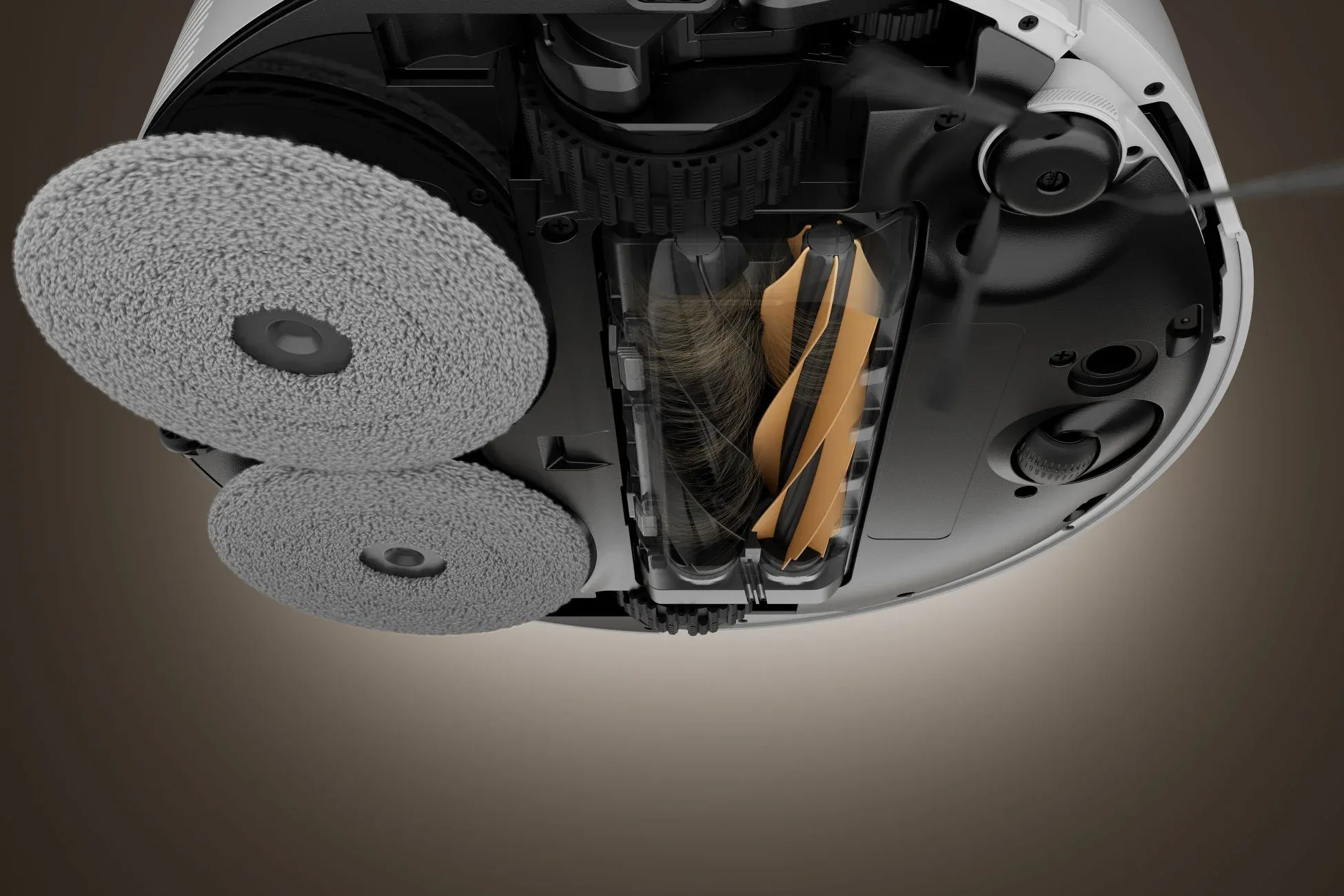 ロボット掃除機の下部をクローズアップした画像