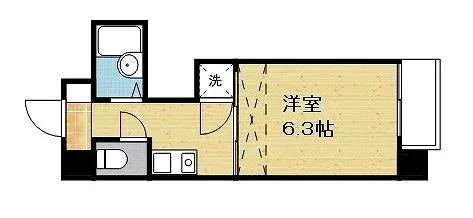 Sマンスリー松山市駅東703号の間取り図