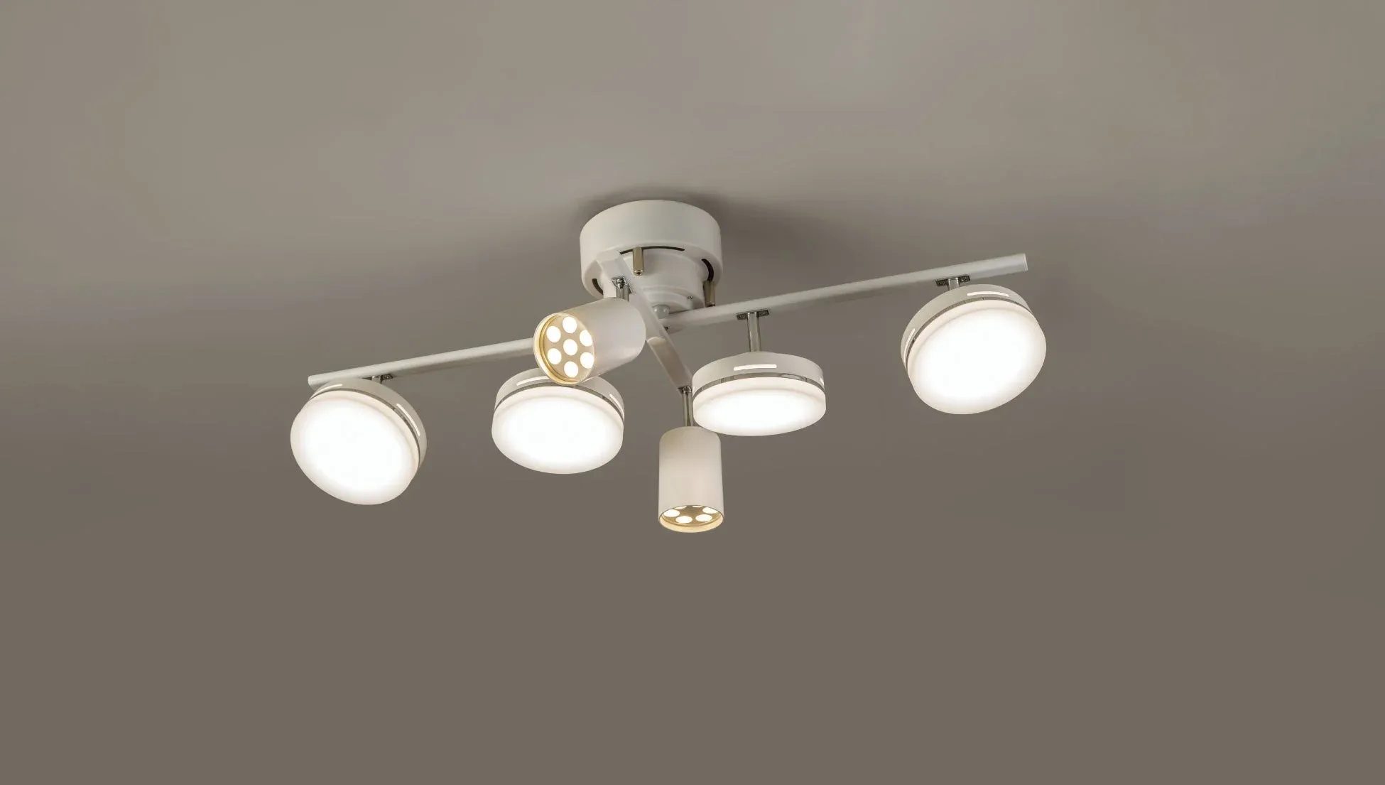 白い天井に取り付けられたLEDシーリングスポットライト