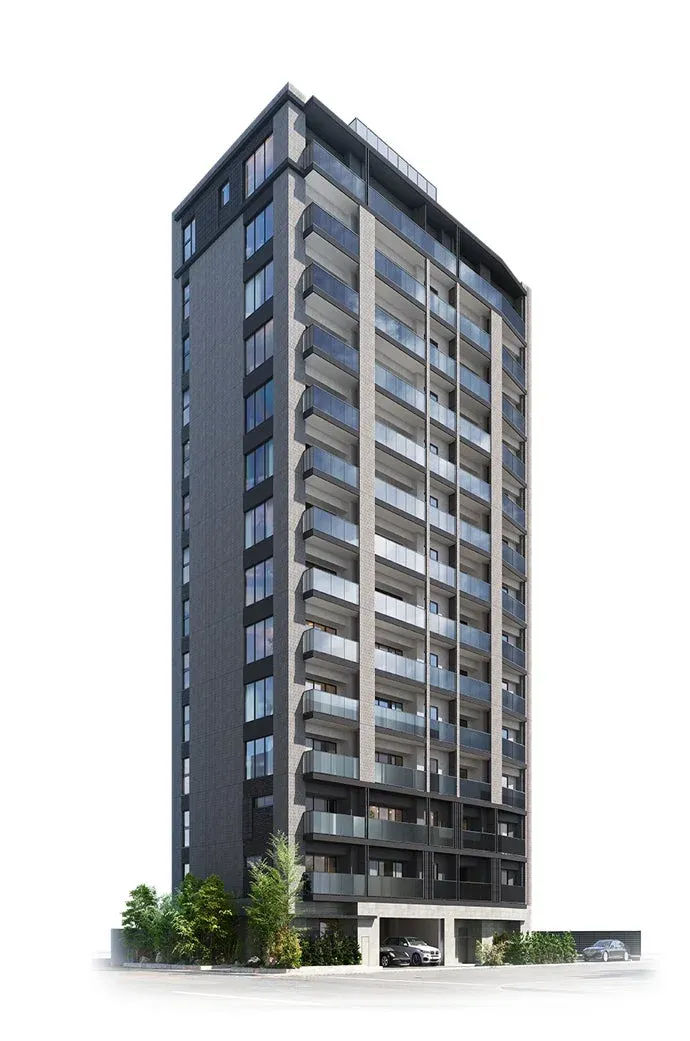 現代的な高層マンションのCG画像