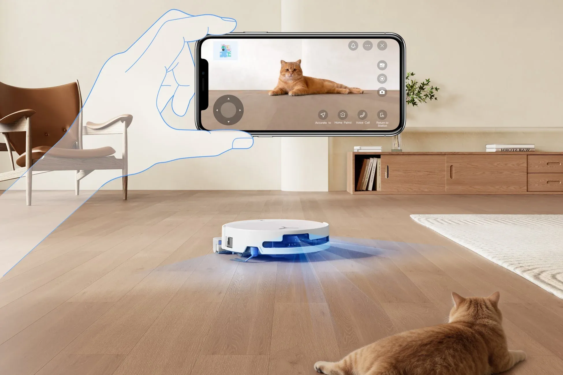 スマートフォンでロボット掃除機を操作