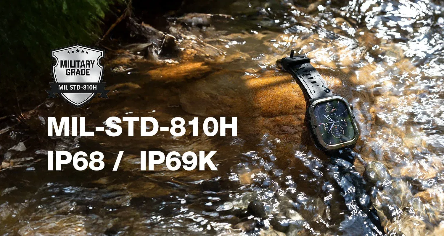 小川の中の耐久性の高いスマートウォッチ