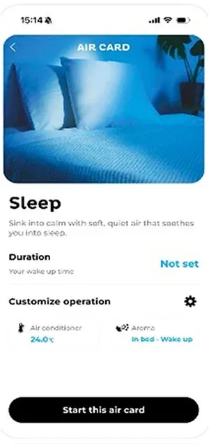 睡眠をサポートするためのモバイルアプリのインターフェース