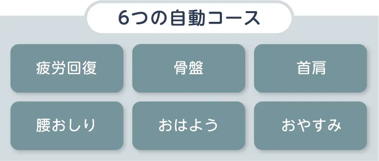 6つの自動コースメニュー