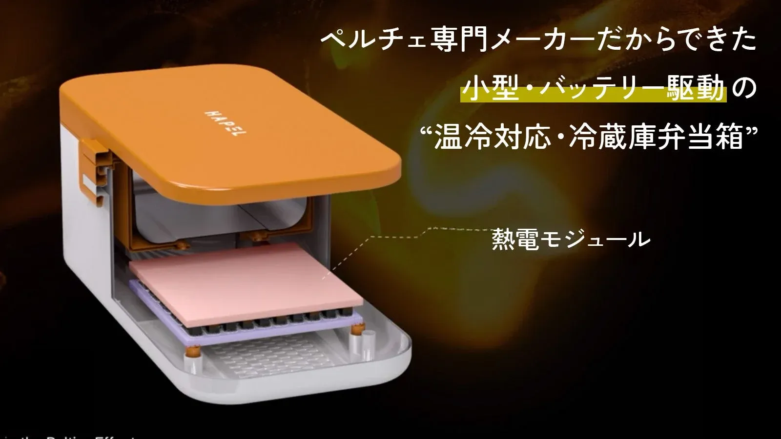 ペルチェ専門メーカーだからできた 小型・バッテリー駆動の “温冷対応・冷蔵庫弁当箱”