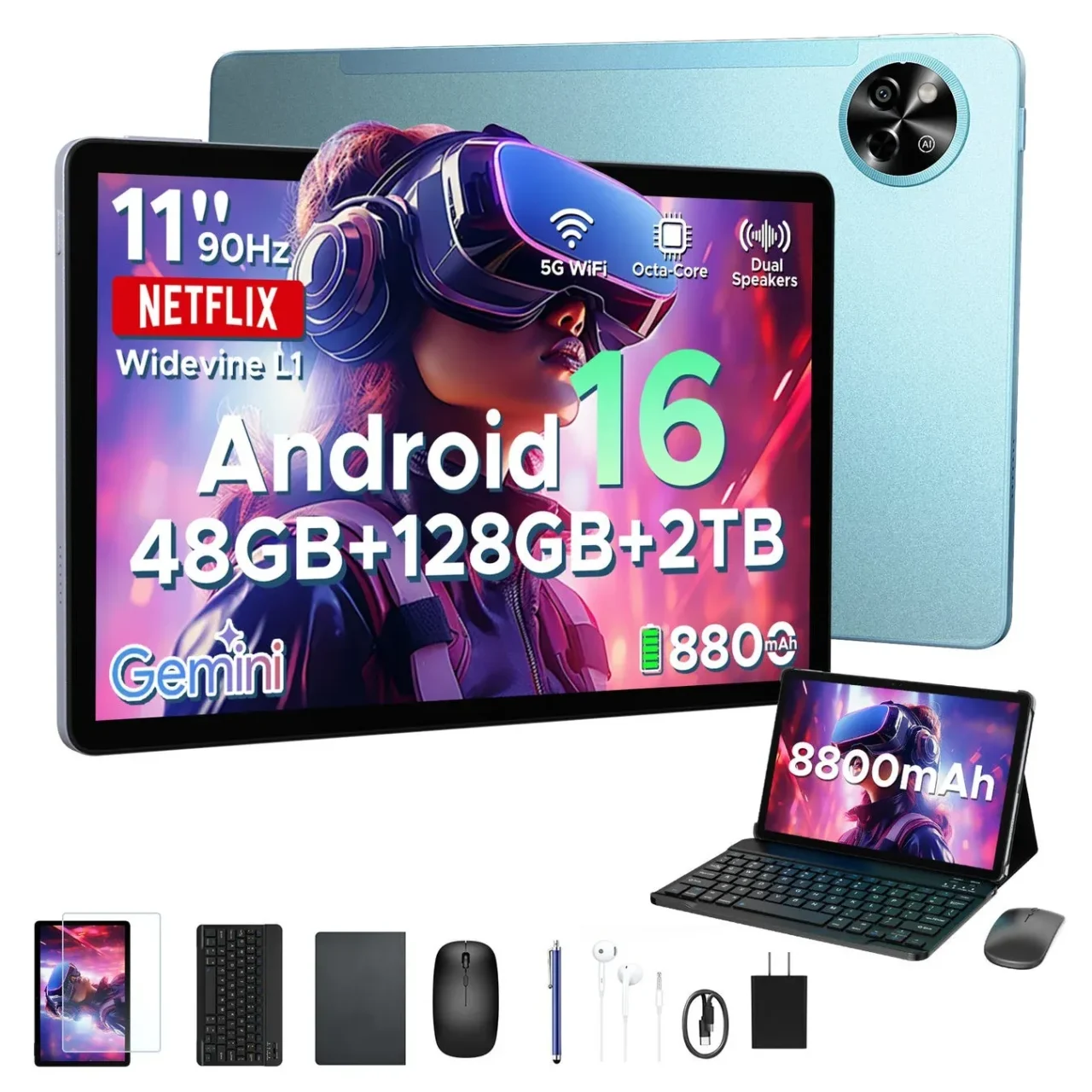 Android 16とGemini AI搭載！48GBメモリ＆キーボード付き11インチタブレット「POCKAM P11」が楽天に登場、今だけ17,900円！