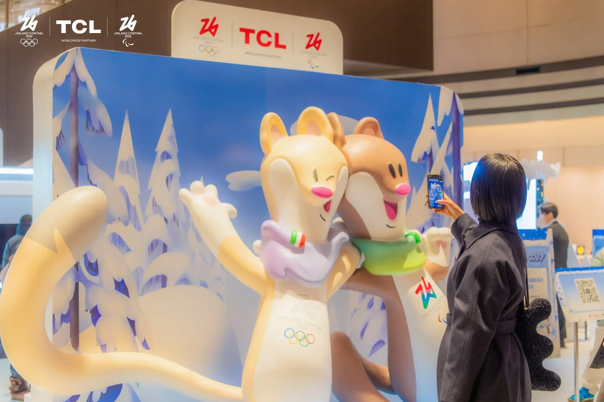 マスコットと記念撮影