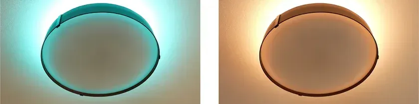 左から 間接照明MARINE色／CANDLE色