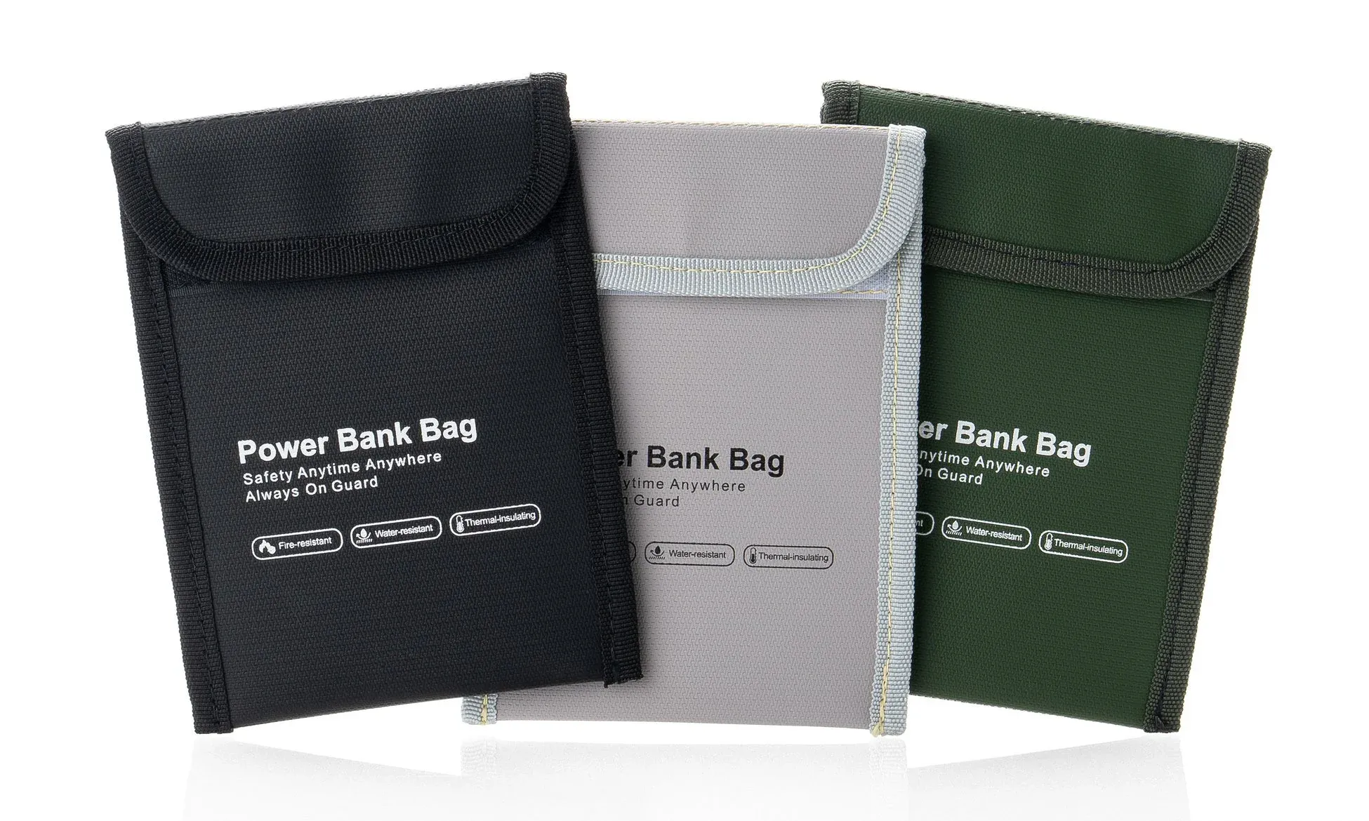 パワーバンク用の耐火・防水・断熱機能を備えた保護バッグ3点