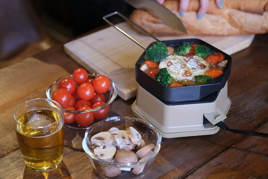 アヒージョ調理中の様子