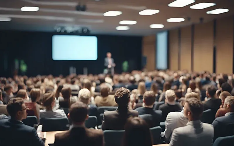 広い会場でのプレゼン