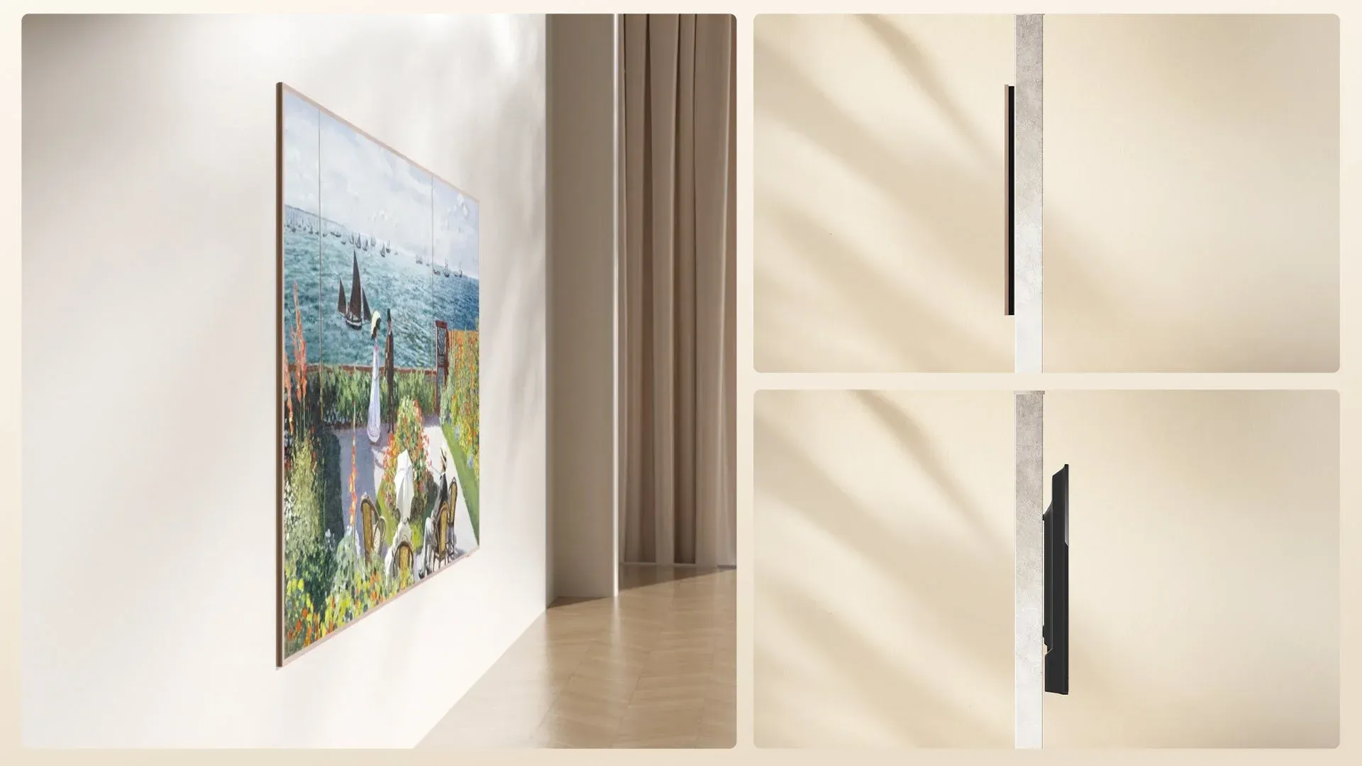 壁に飾られた絵画のようなテレビ