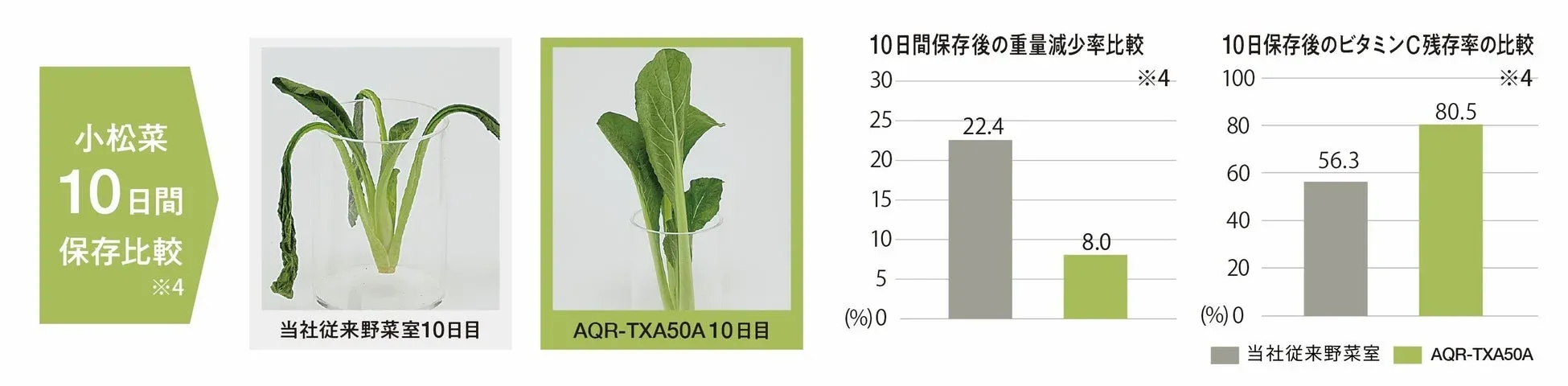 小松菜の保存比較