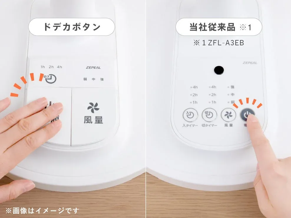 ドデカボタン リビング扇風機 ZFL-A2EBC-W