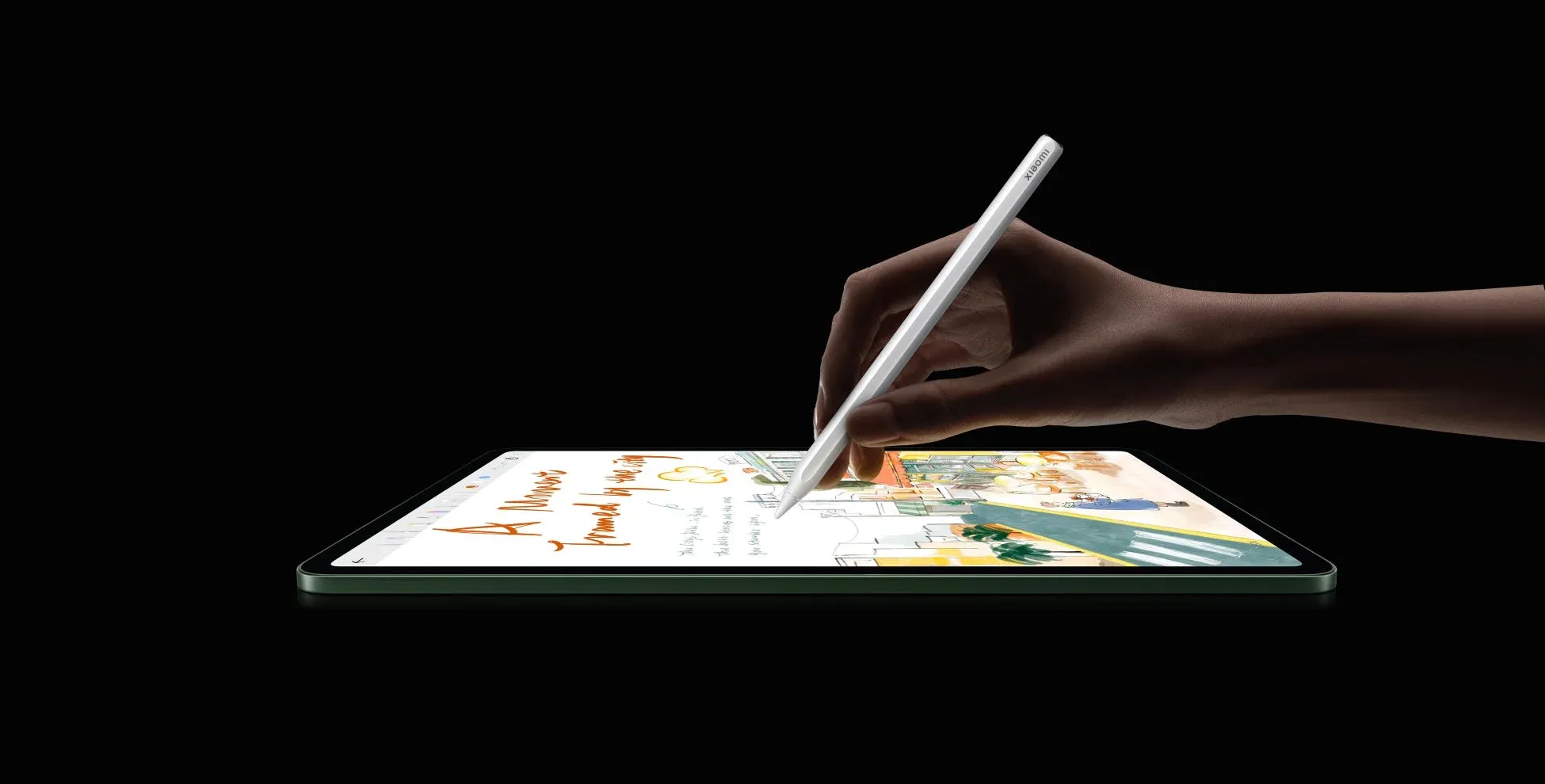 ペンでタブレットに描く