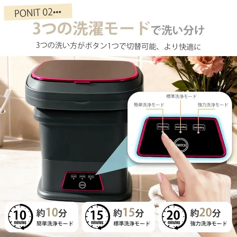 3つの洗濯モード